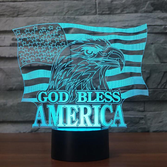 Colorful Touch Control LED 3D Eagle Night Light